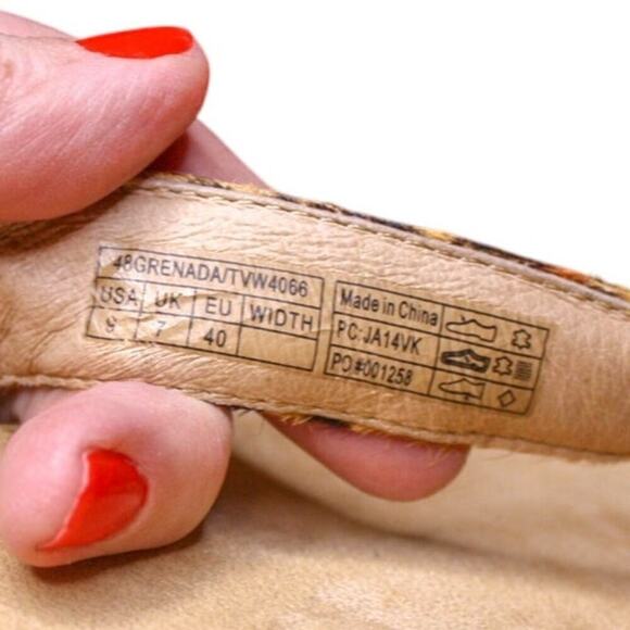 Vionic Grenada Leopard Print Thong Wedge Heel Sandals Straw Weave 9 - Picture 6 of 7